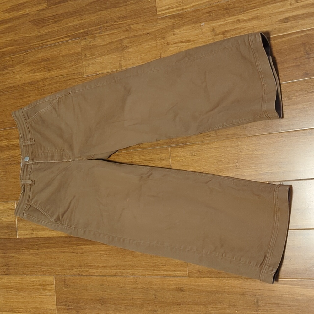 Everlane Cropped Wide Regular Denim Jeans Pants Ochre/Tan